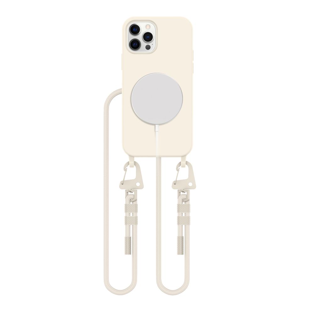 Tech Protection MagSafe iPhone 12 Pro hoesje met koord beige