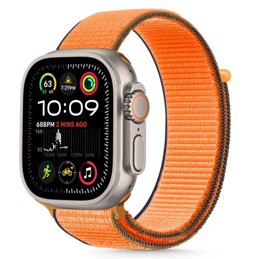 TechProtection Nylon Apple Watch 42 / 41 / 40 mm bandje oranje