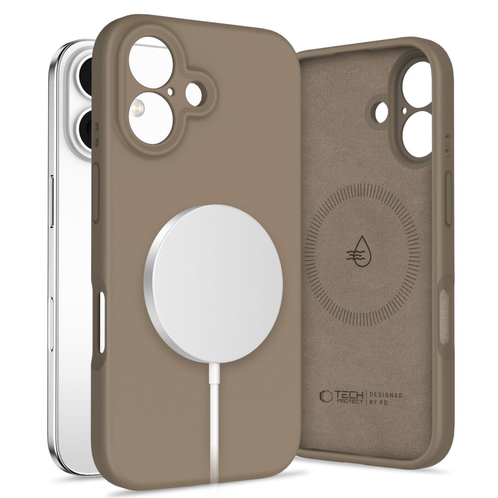 TechProtection Siliconen MagSafe iPhone 16 hoesje bruin