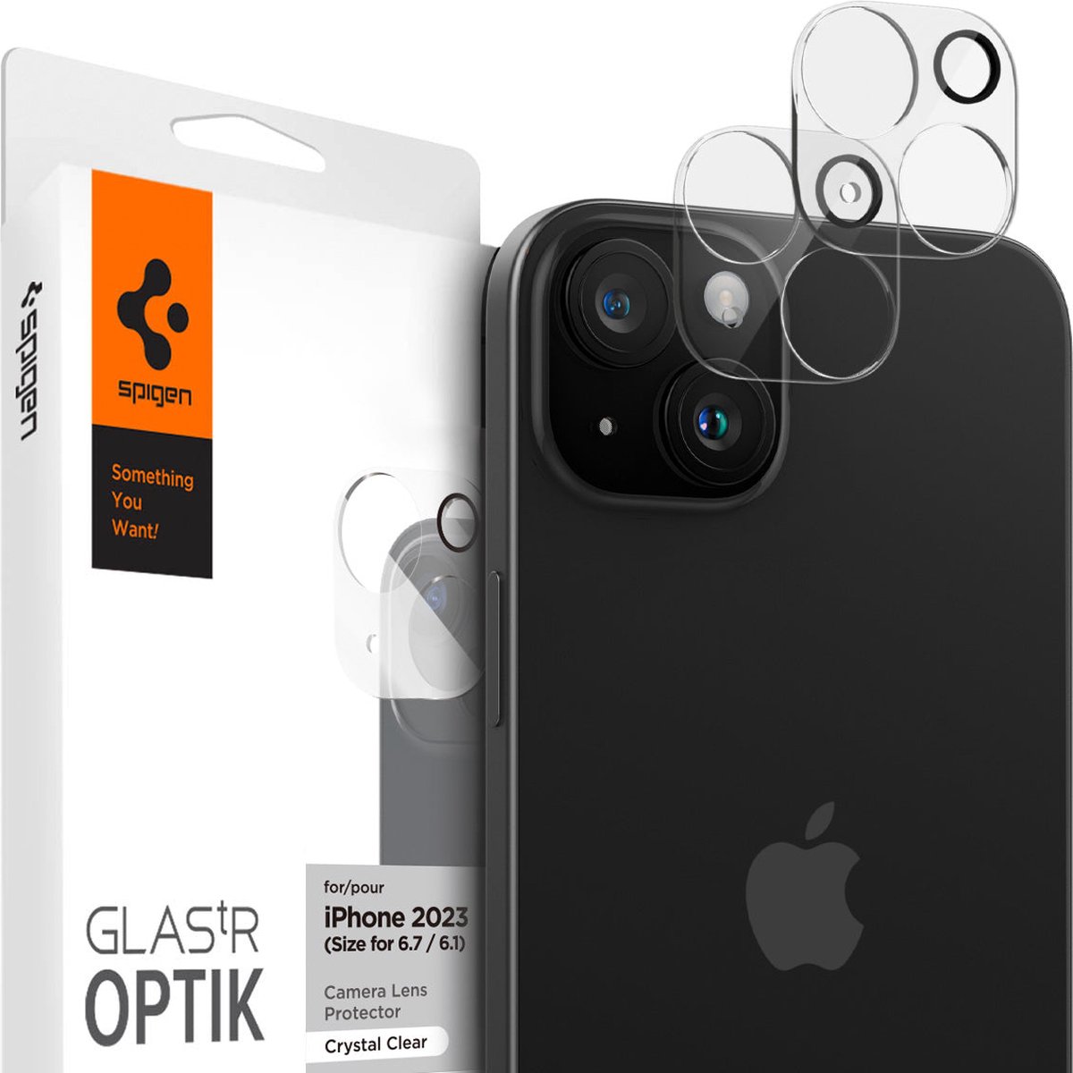 Spigen Optik iPhone 15 / iPhone 15 Plus camera beschermer transparant 2 pack 