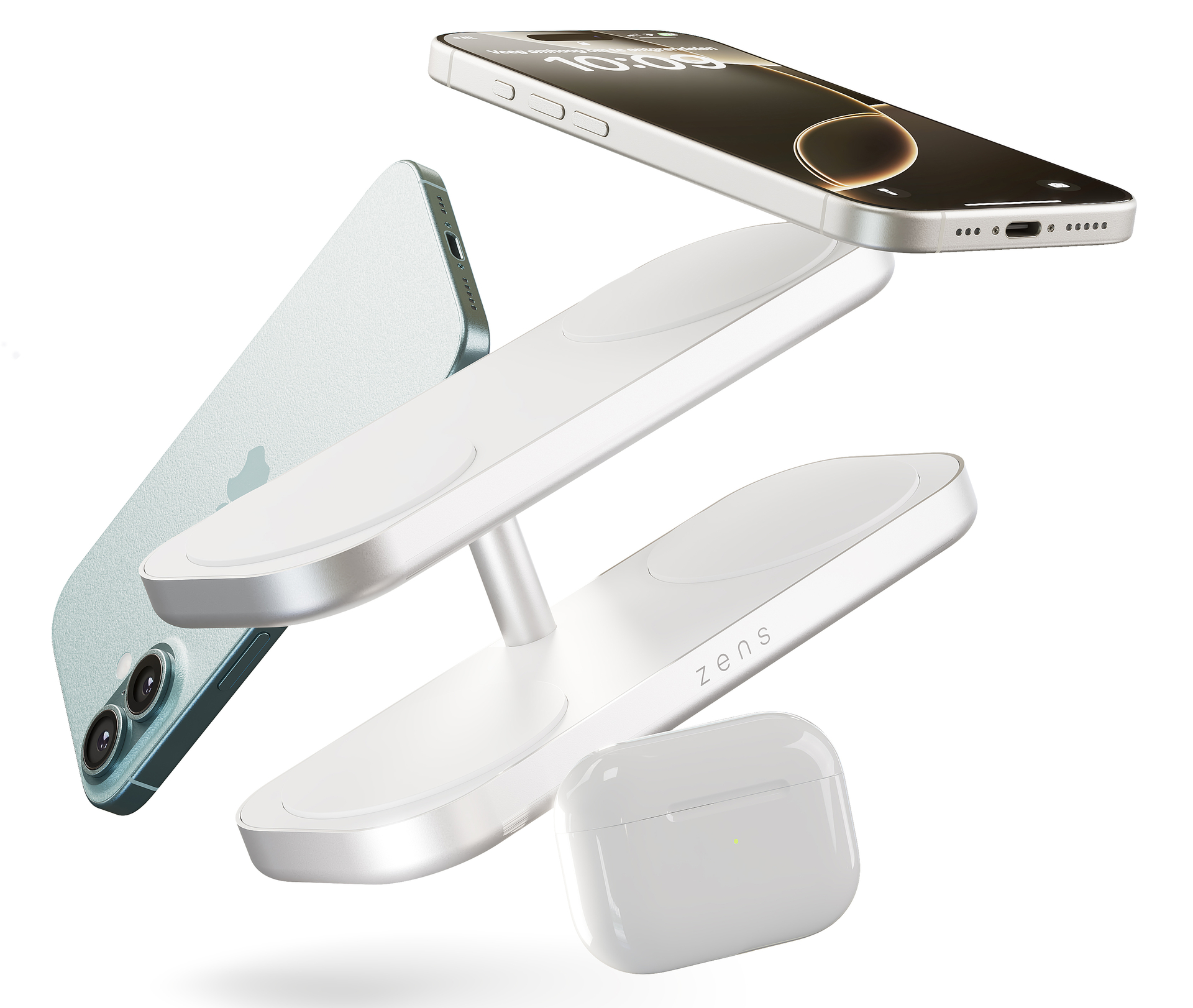 Zens Qi2 MagSafe Quattro 4 in 1 Charger Pro oplader wit