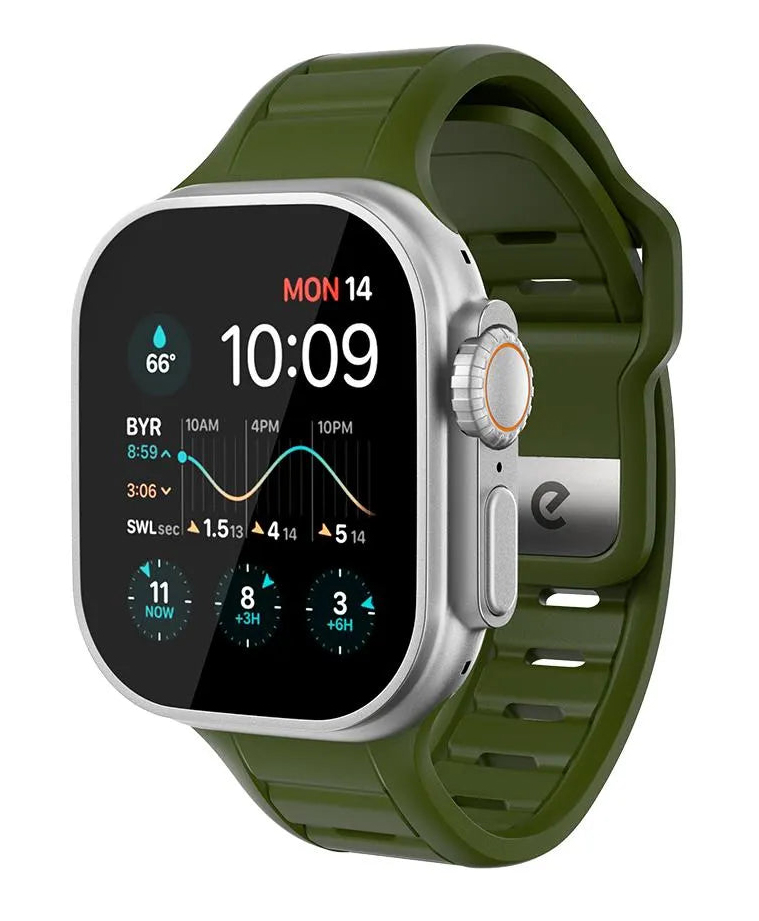 KeyBudz Journey FKM Apple Watch bandje groen