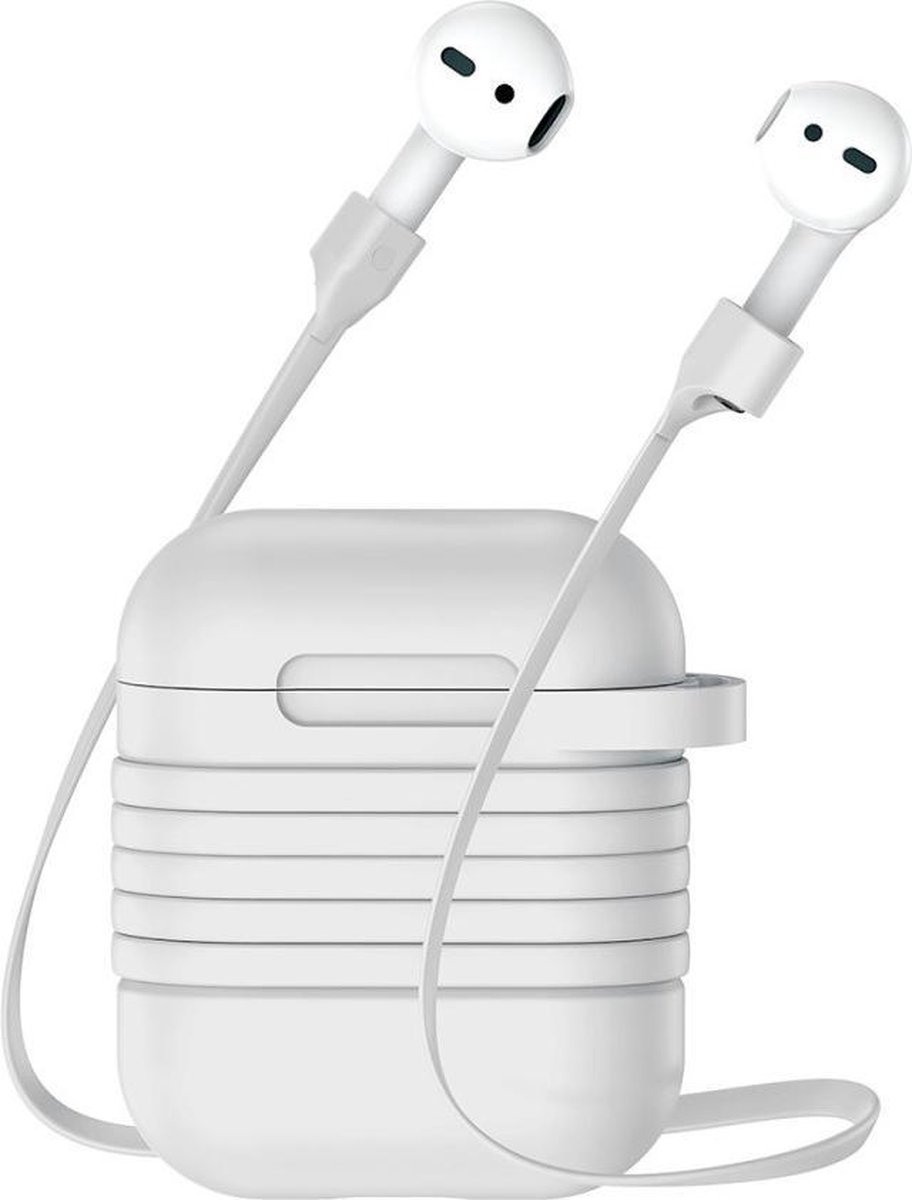 Baseus Silicone AirPods hoesje + strap Grijs
