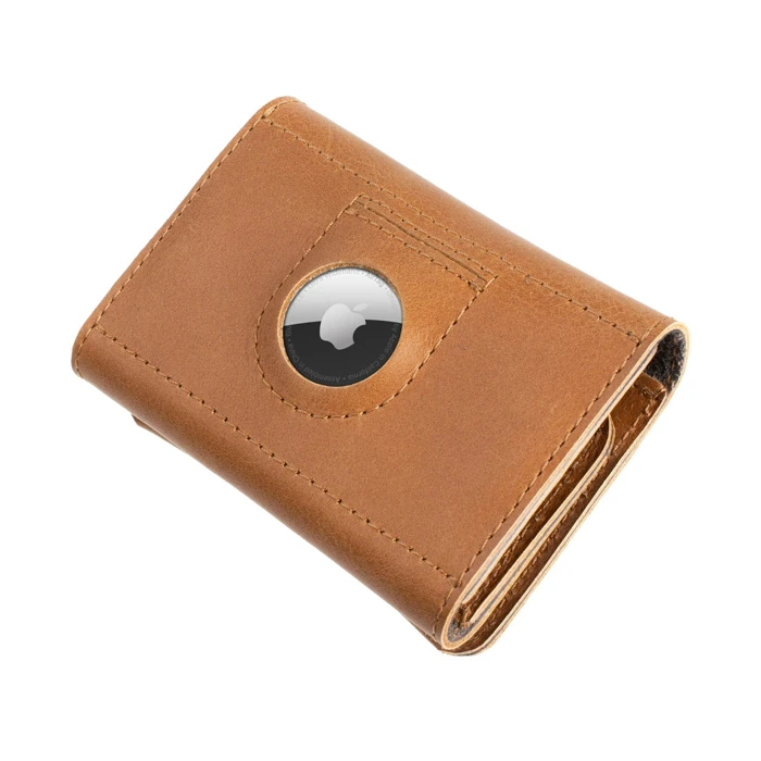 Fixed Tripple AirTag wallet hoesje bruin