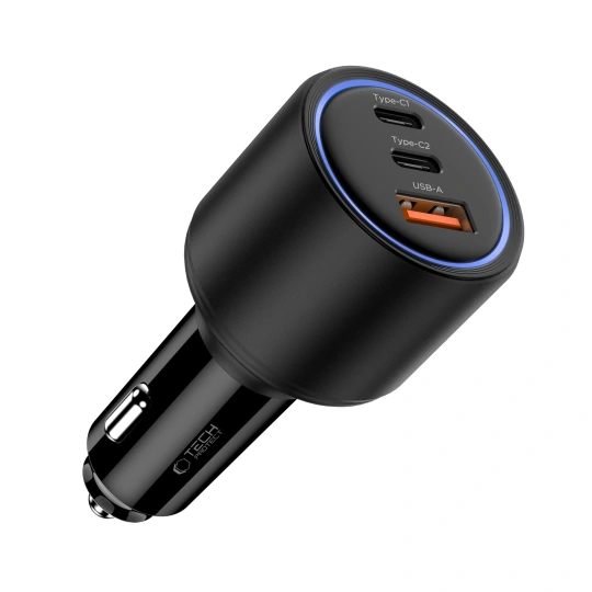 TechProtection CC09 3 poort USB-C en USB-A autolader 175 watt