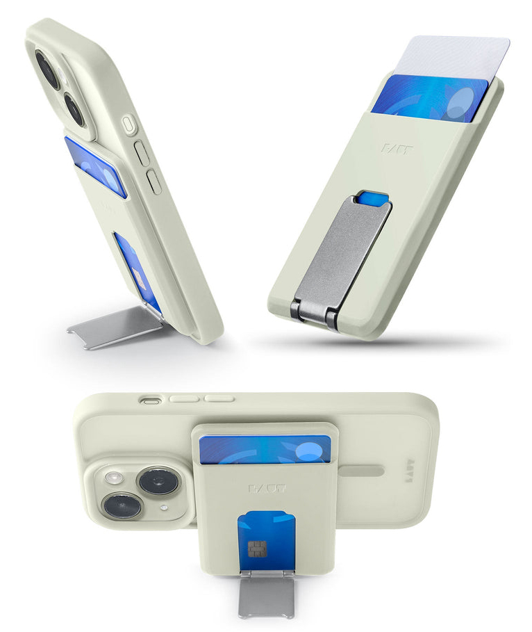 LAUT Flexi Prop MagSafe wallet portemonnee hoesje geel