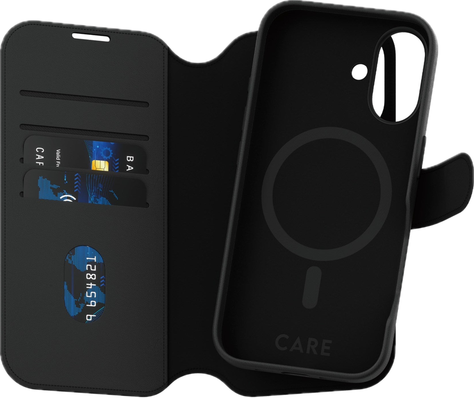 PanzerGlass CARE 2 in 1 Wallet iPhone 16 hoesje zwart