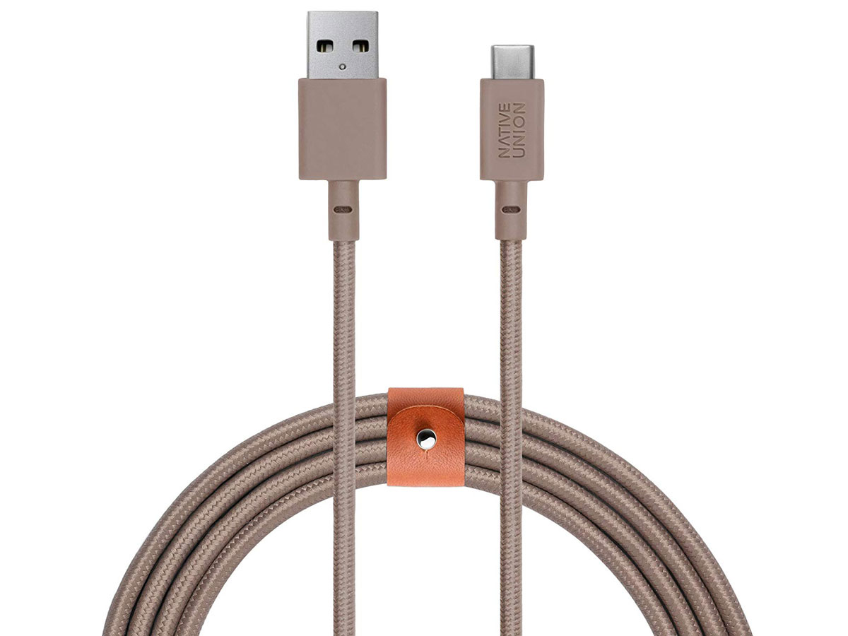 Native Union Belt XL USB-C naar USB-A 3 meter kabel taupe