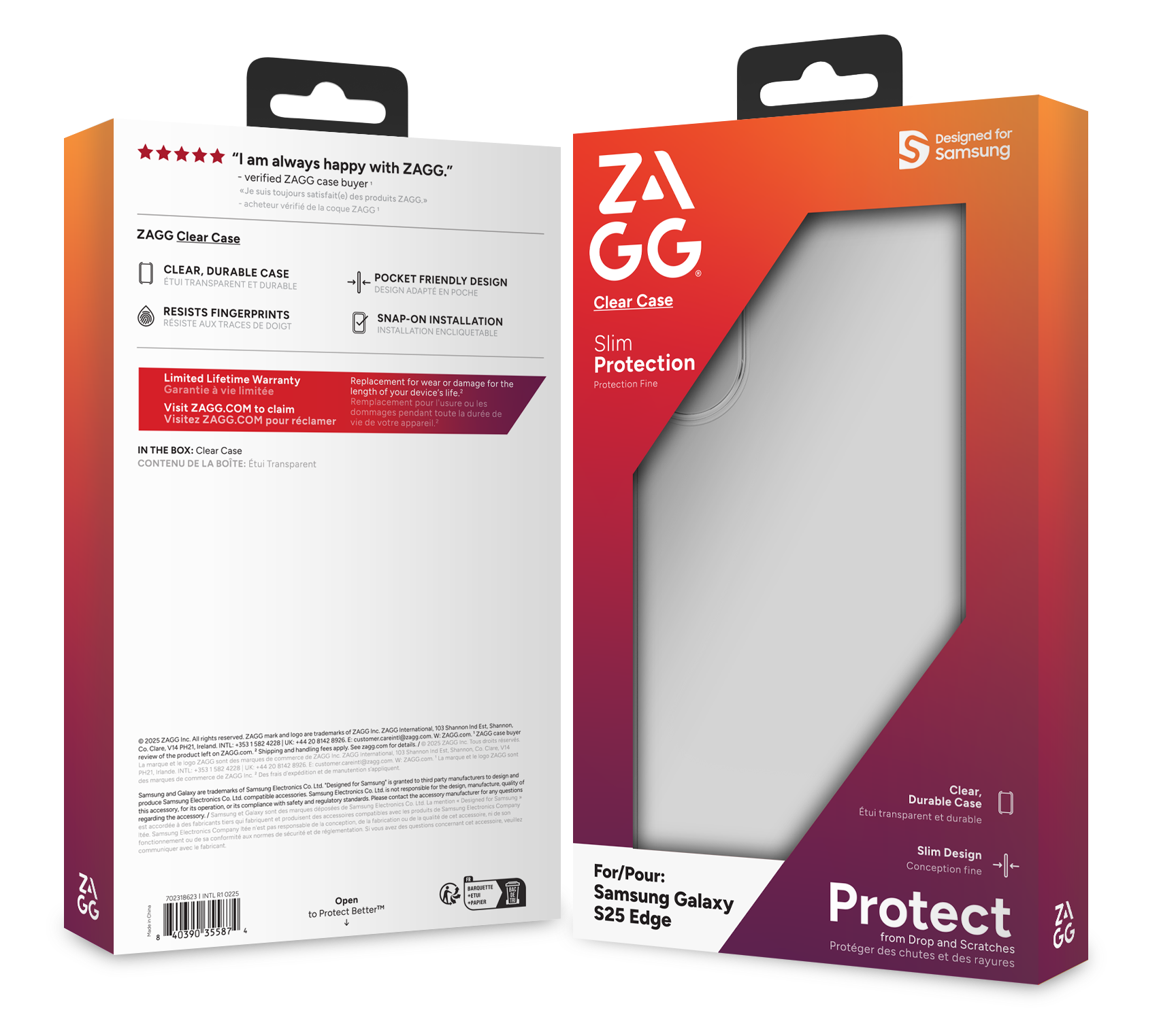 ZAGG Clear Galaxy Edge S25 hoesje transparant