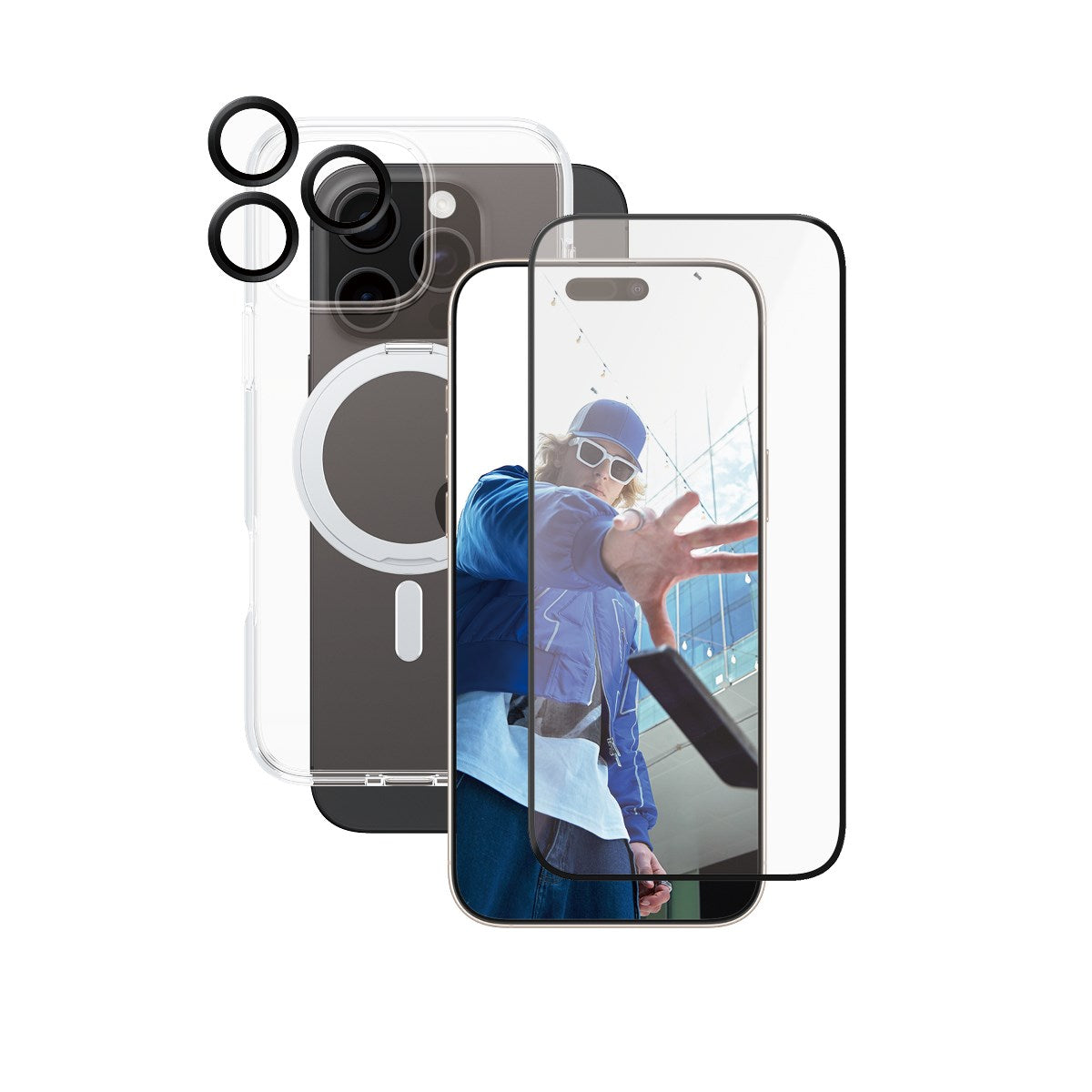 PanzerGlass CARE 3 in 1 iPhone 16 Pro Max ceramic bundel hoesje screen en camera protector