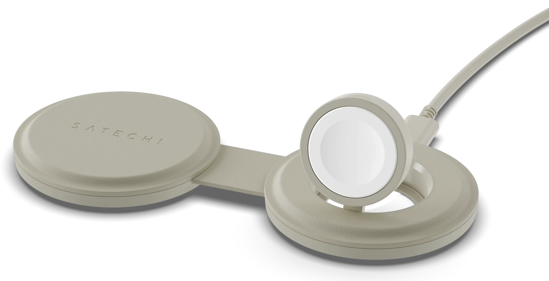 Satechi On-the-Go Qi2 MagSafe 2 in 1 oplader beige