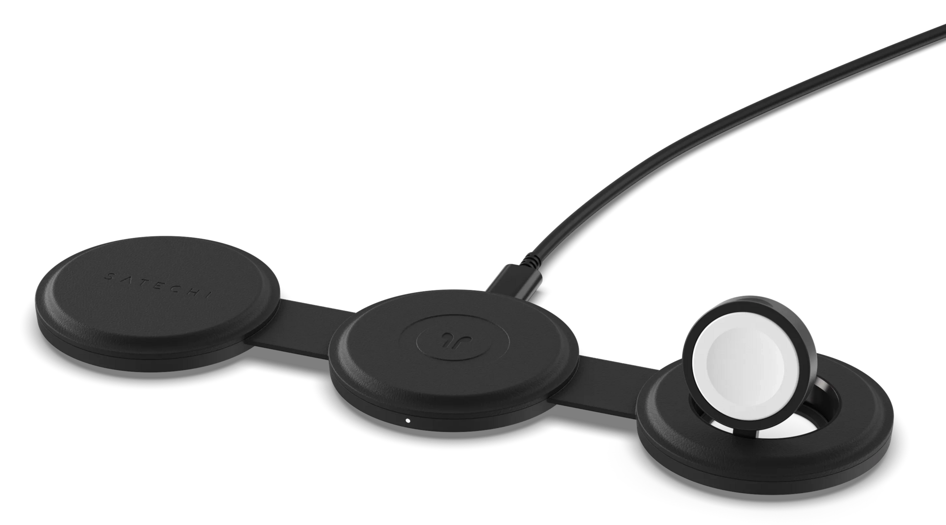 Satechi On-the-Go Qi2 MagSafe 3 in 1 oplader zwart