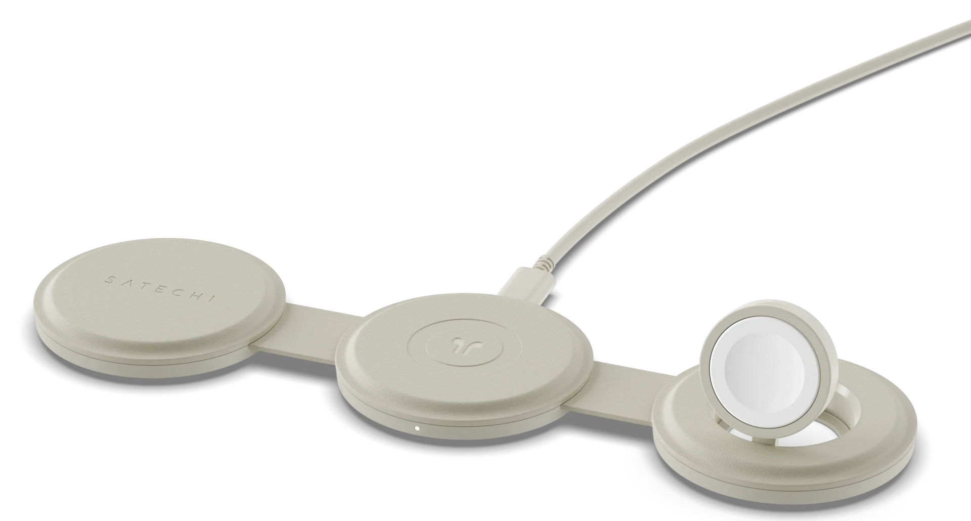 Satechi On-the-Go Qi2 MagSafe 3 in 1 oplader beige