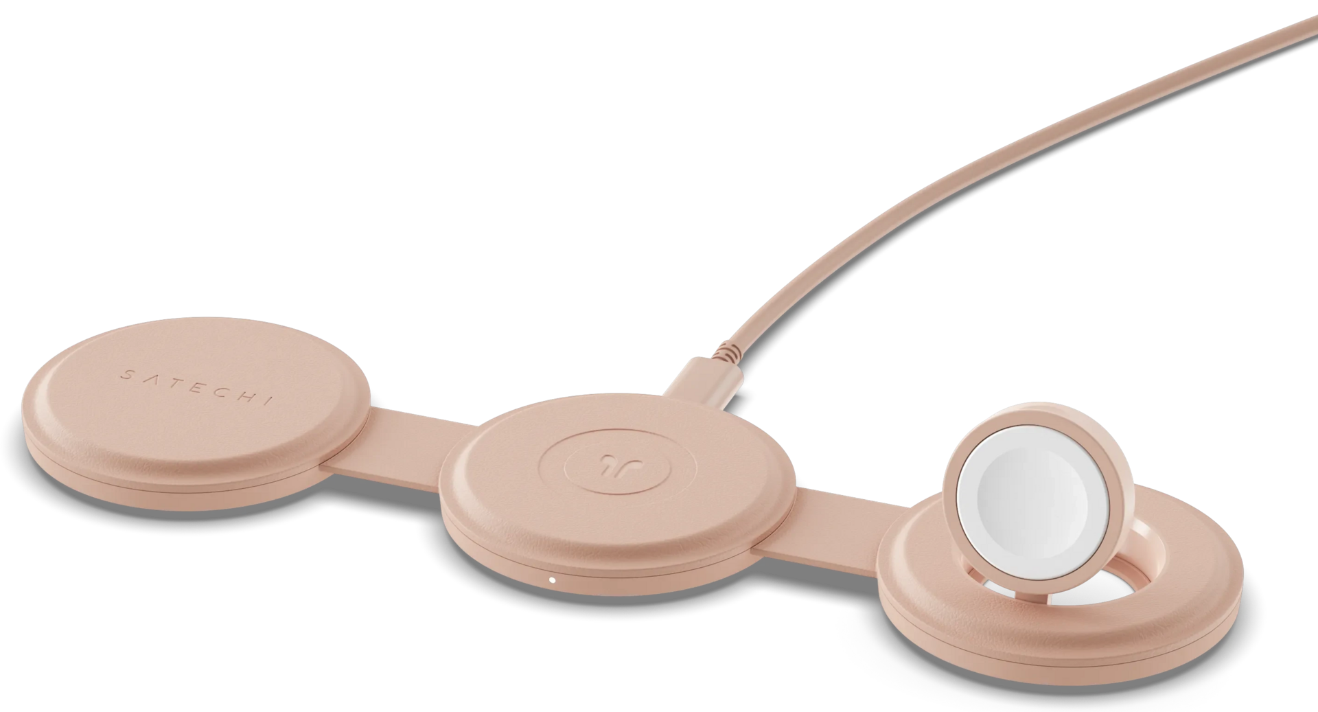 Satechi On-the-Go Qi2 MagSafe 3 in 1 oplader roze