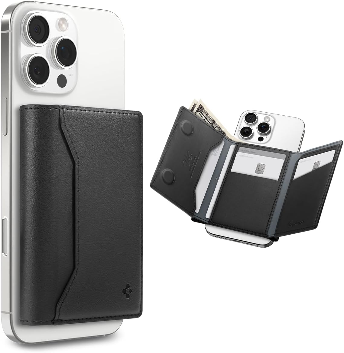 Spigen Valentinus S MagSafe kaarthouder wallet zwart