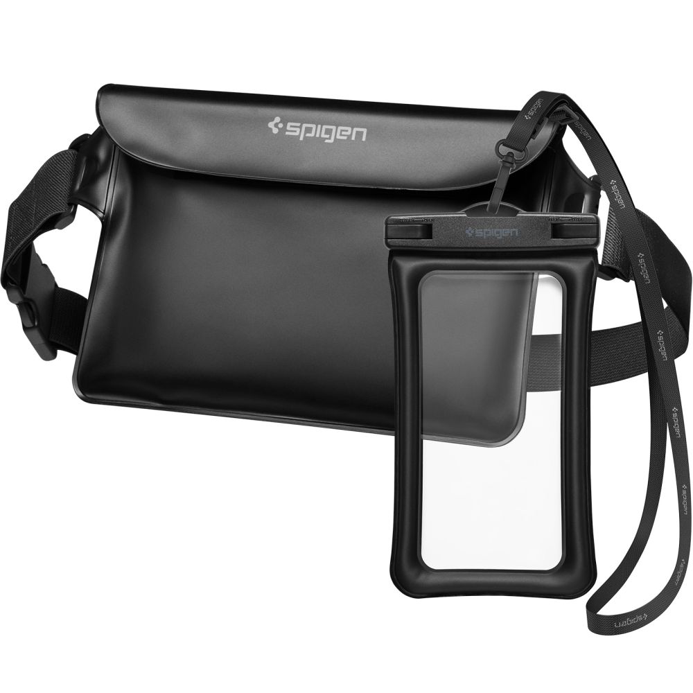 Spigen AquaShield A621 waterdicht heuptasje + universeel telefoonhoesje set