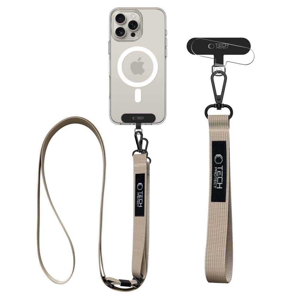 TechProtection Rope universeel crossbody draagkoord voor elke telefoon beige