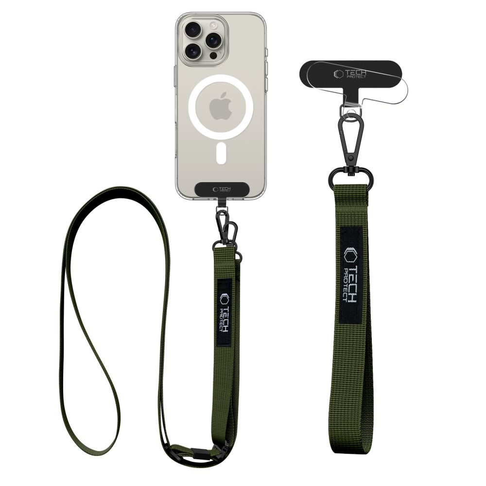 TechProtection Rope universeel crossbody draagkoord voor elke telefoon groen