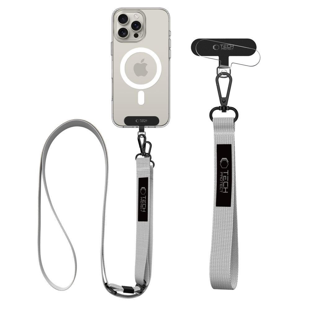 TechProtection Rope universeel crossbody draagkoord voor elke telefoon grijs
