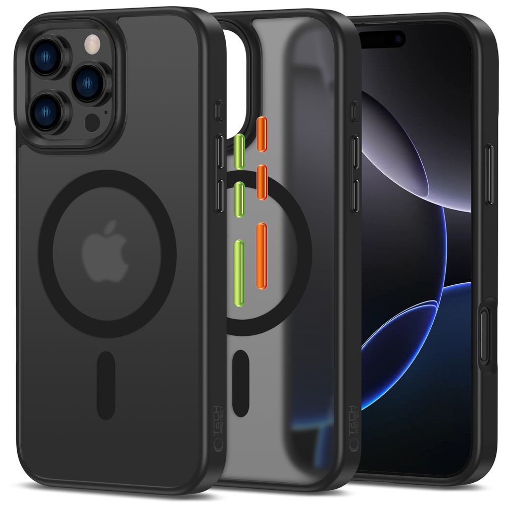 TechProtection MagSafe iPhone 16 Pro Max hoesje mat met gekleurde knoppen