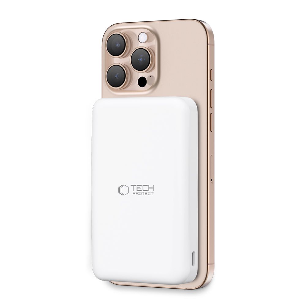 TechProtection Qi2 15 watt MagSafe draadloze powerbank 10000 mAh wit