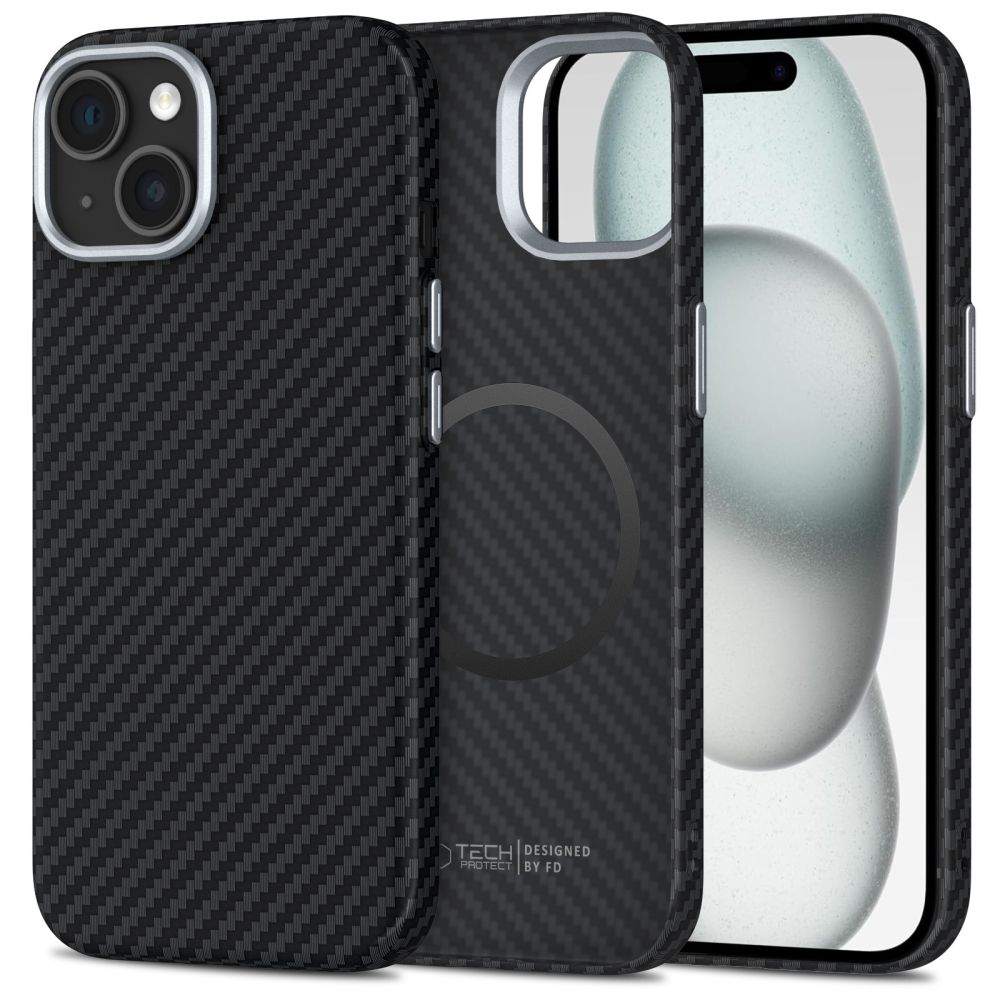 TechProtection Carbon MagSafe iPhone 15 hoesje