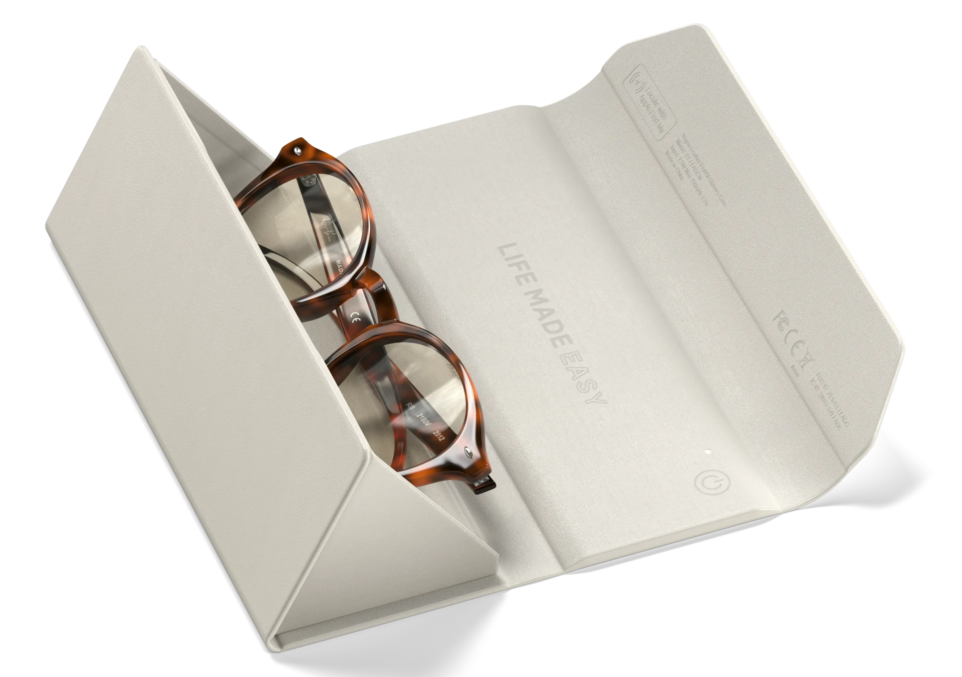 Satechi FindAll Glasses brillenkoker met Find My tracker beige