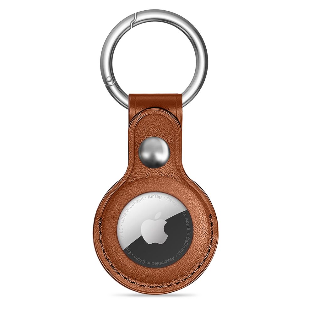 TechProtection leren AirTag hanger bruin