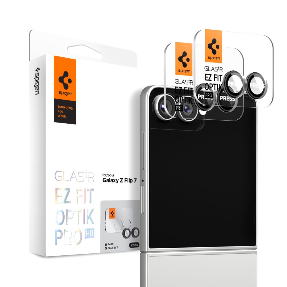 Spigen Optik Pro HD EZ Fit Galaxy Z Flip 7 camera protector 2 pack