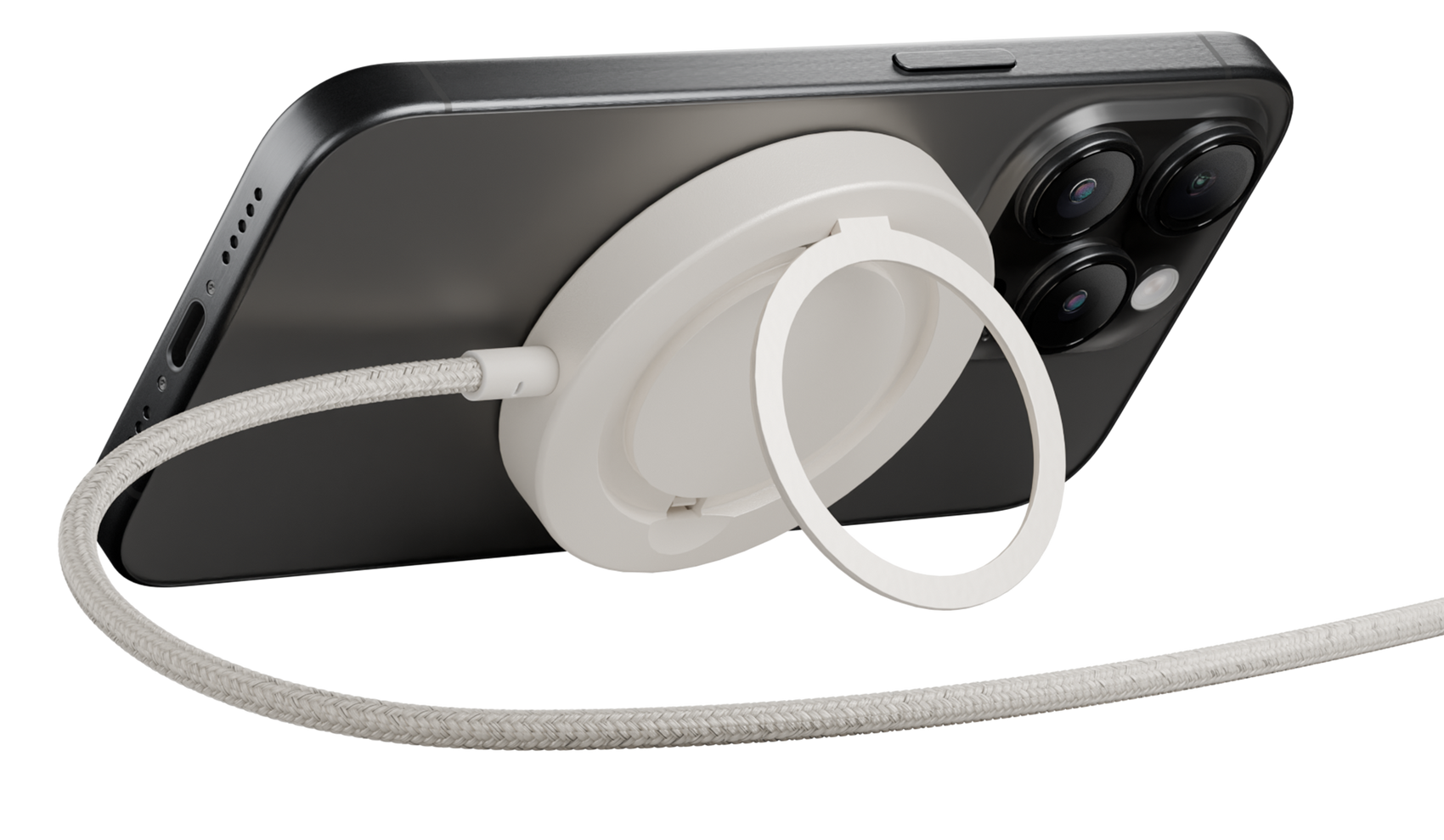 Native Union SnapStand MagSafe oplader met stand sandstone