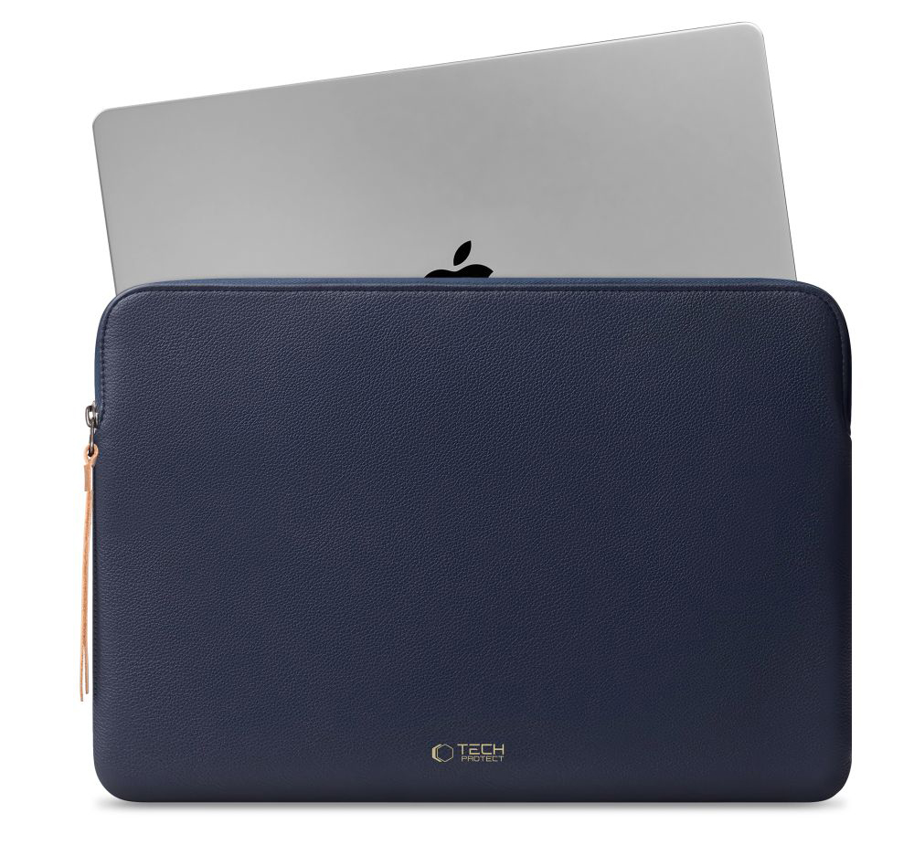 TechProtection Fleece MacBook 15 / 16 inch sleeve donkerblauw