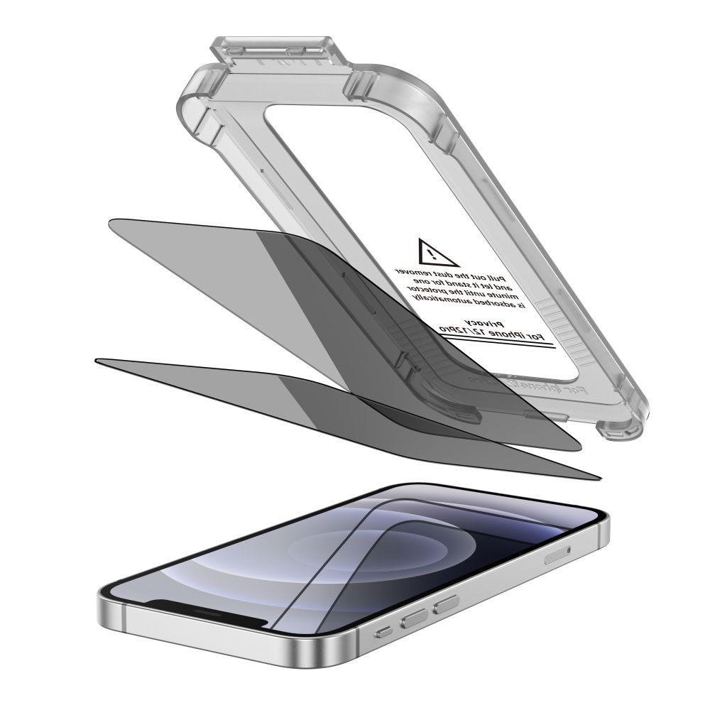 TechProtection Quick Set Privacy iPhone 12 Pro glazen screenprotector 2 pack