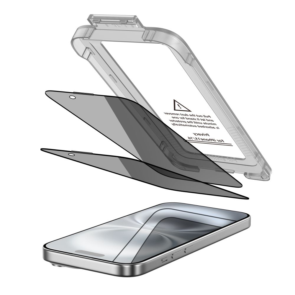 TechProtection Quick Spy iPhone 15 / iPhone 16 privacyglas screenprotector 2 pack