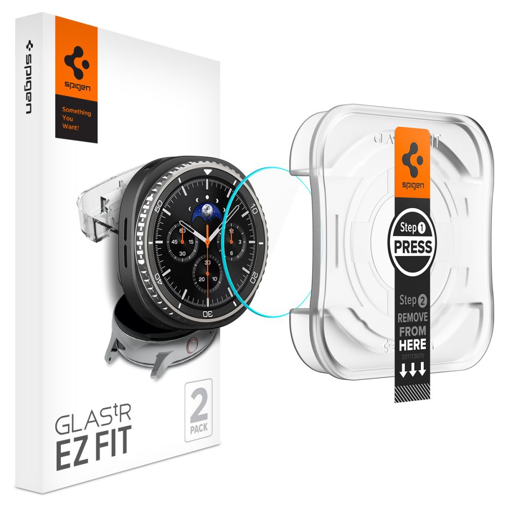 Spigen GLAS.tR EZ Fit Galaxy Watch 8 46 mm screen protector 2 pack