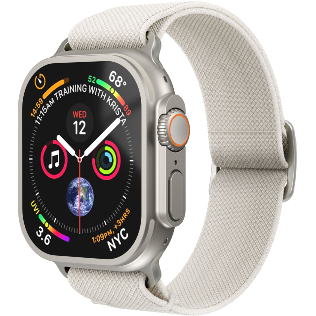 Vonm&auml;hlen Classic Nylon Loop Apple Watch 42 / 41 mm bandje beige