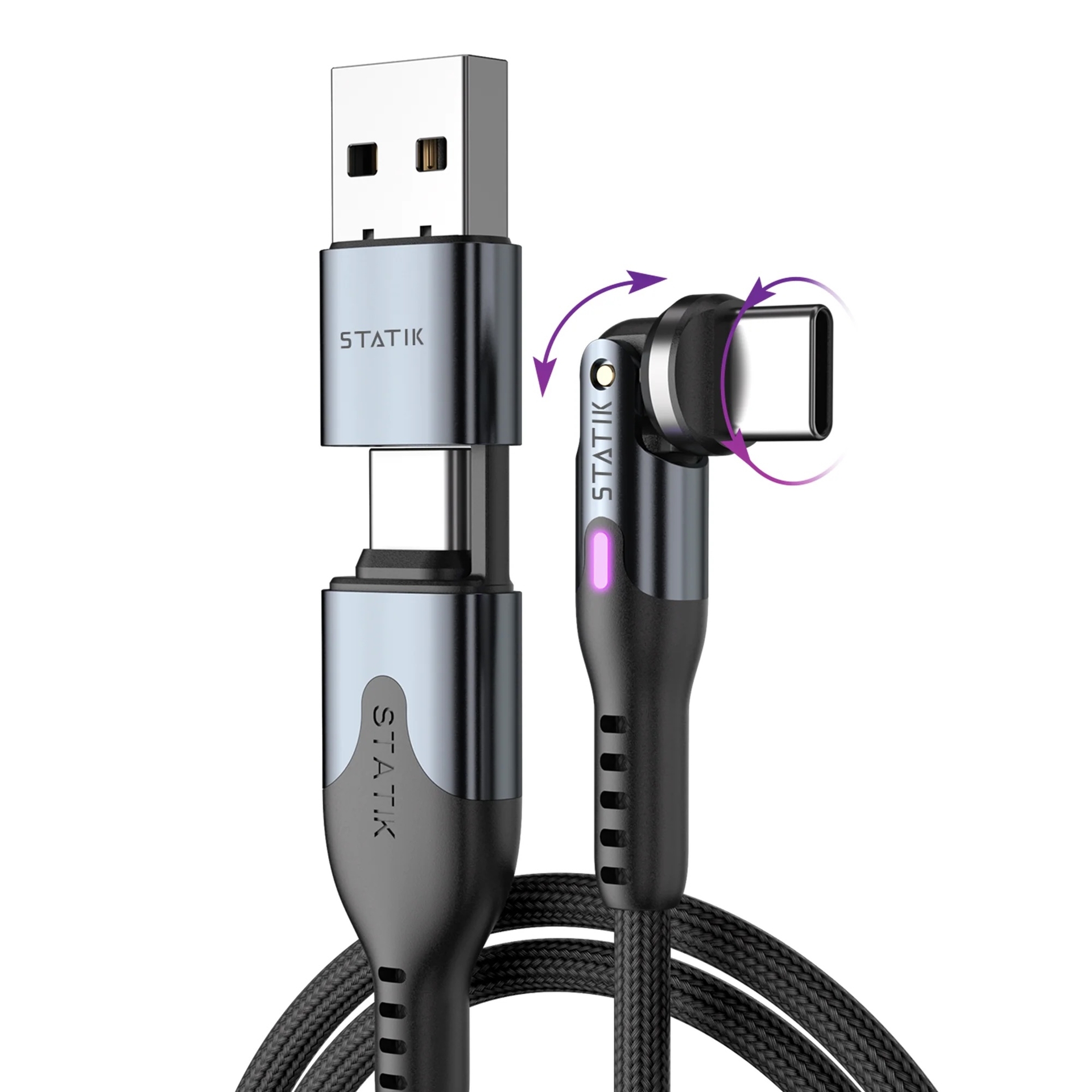 Statik PowerPivot USB-C naar USB-C kabel 100 cm zwart