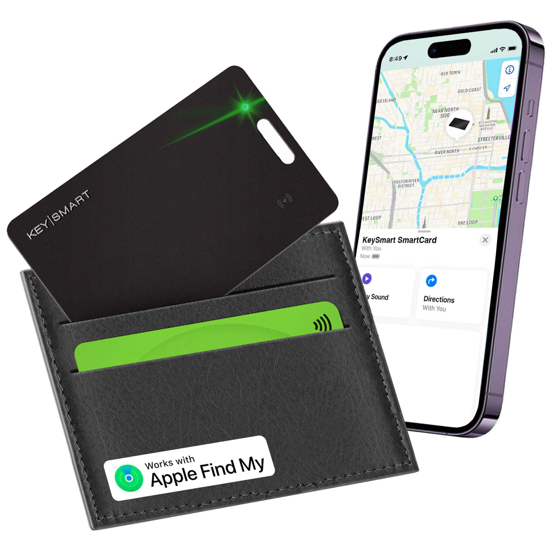 KeySmart SmartCard Find My Wallet tracker zwart