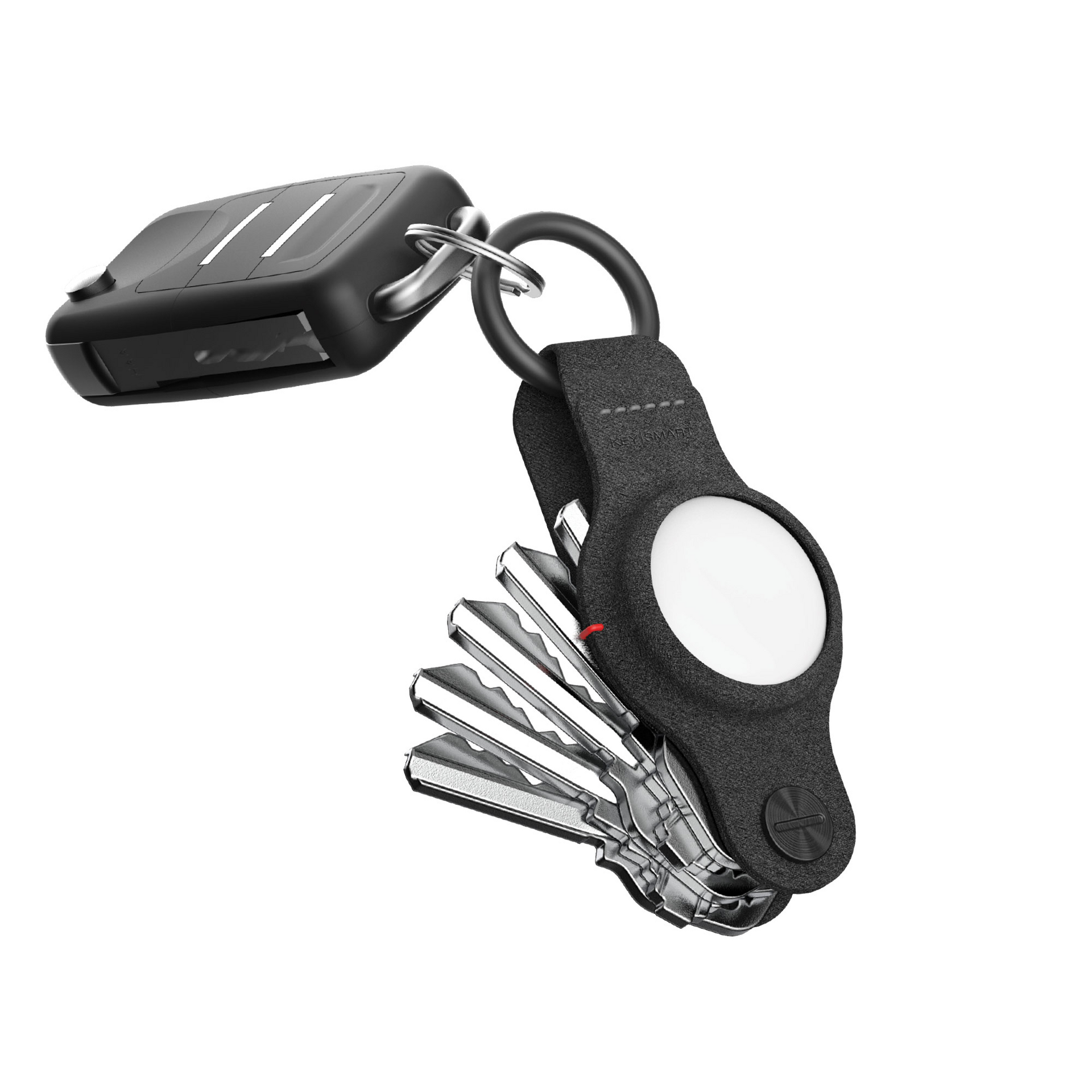 KeySmart Air vegan leer AirTag sleutelhouder zwart