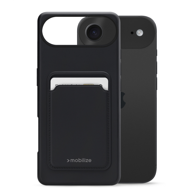Mobilize Rubber Gelly Card iPhone 17 Air hoesje zwart