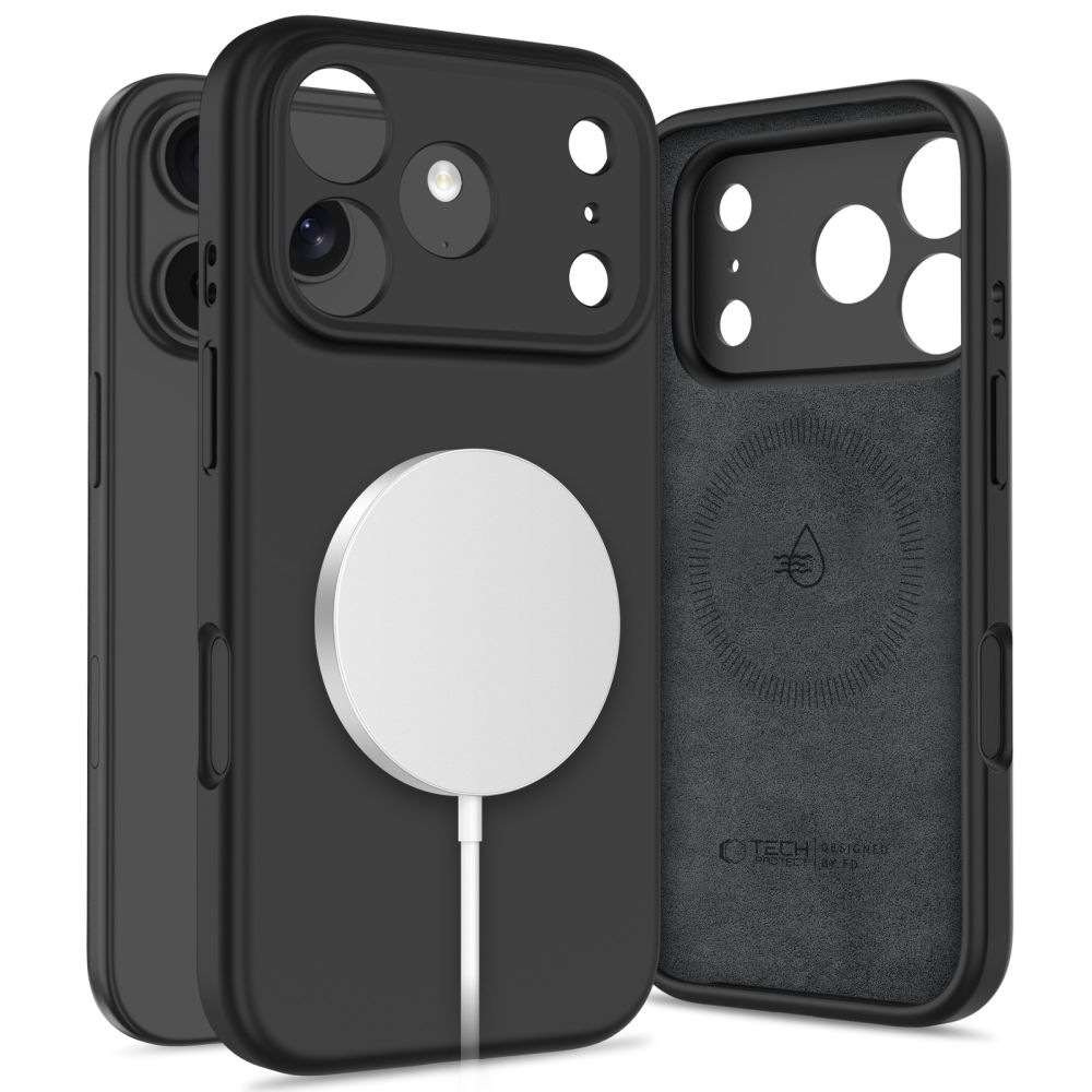 TechProtection Silicone MagSafe iPhone 17 Pro hoesje zwart