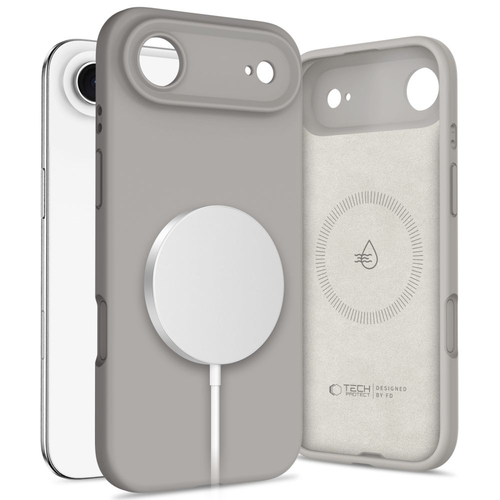 TechProtection Silicone MagSafe iPhone 17 Air hoesje grijs