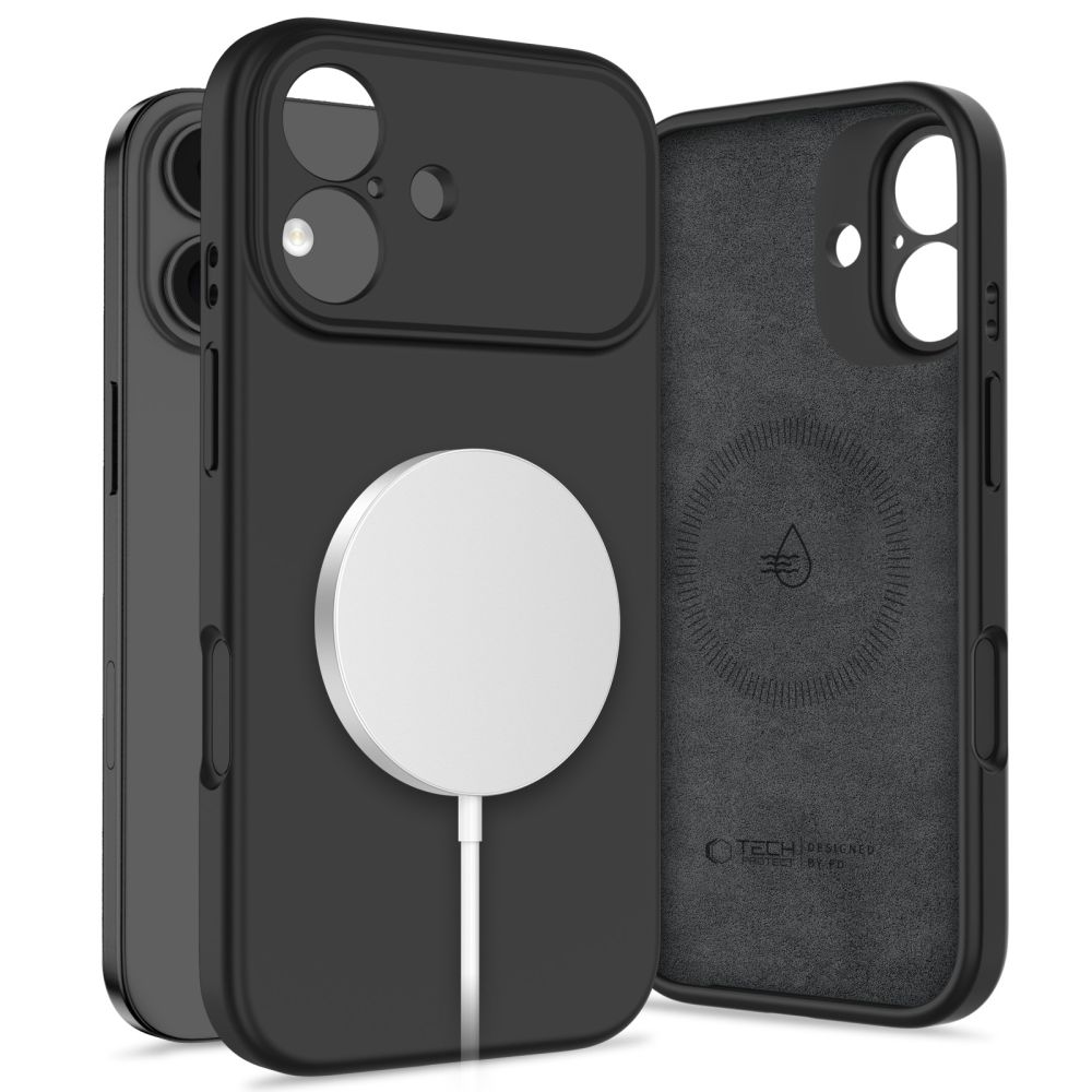 TechProtection Silicone MagSafe iPhone 17 hoesje zwart