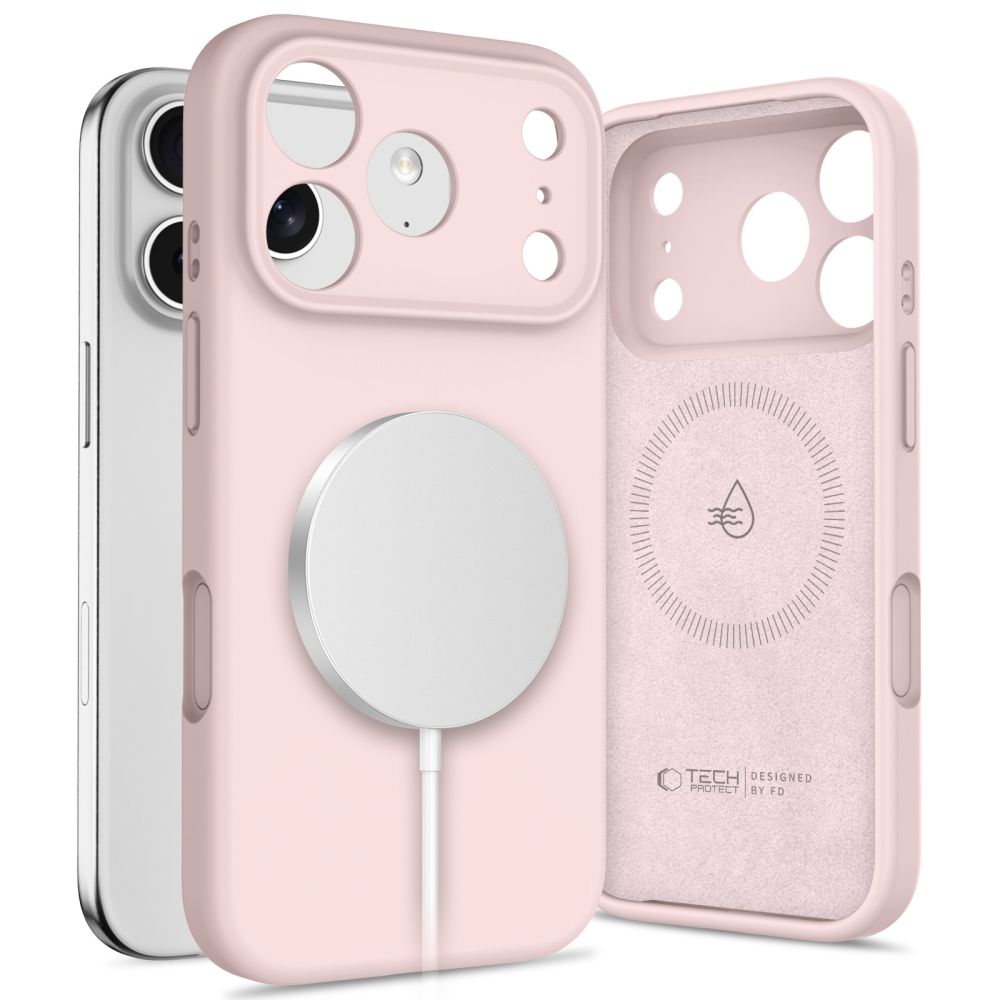 TechProtection Silicone MagSafe iPhone 17 Pro hoesje roze