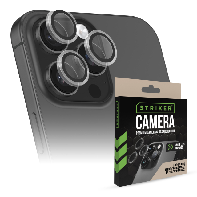Striker Single iPhone 17 Pro / iPhone 17 Pro Max cameralens protector