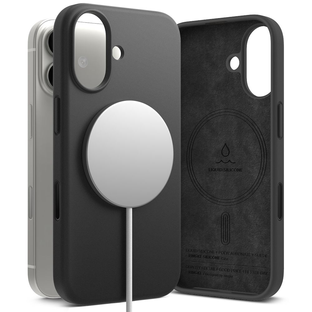 Ringke Siliconen MagSafe iPhone 17 hoesje zwart