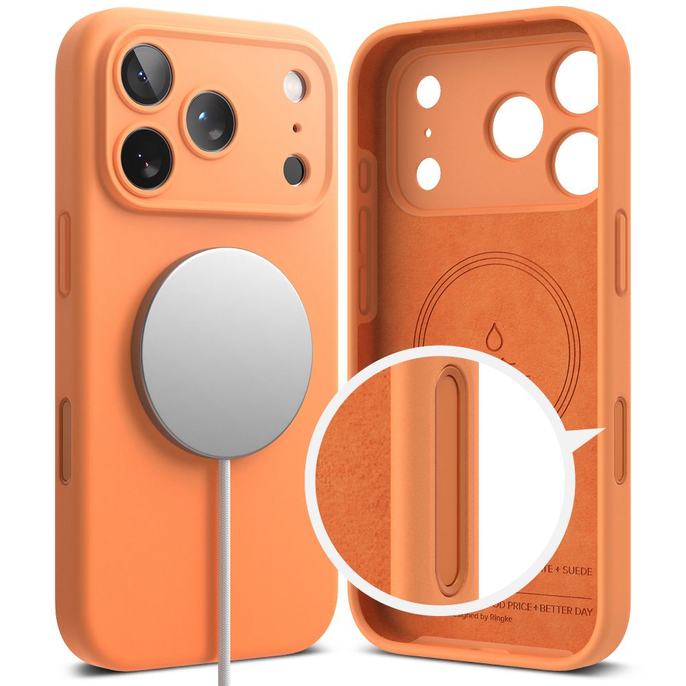 Ringke siliconen MagSafe iPhone 17 Pro hoesje oranje
