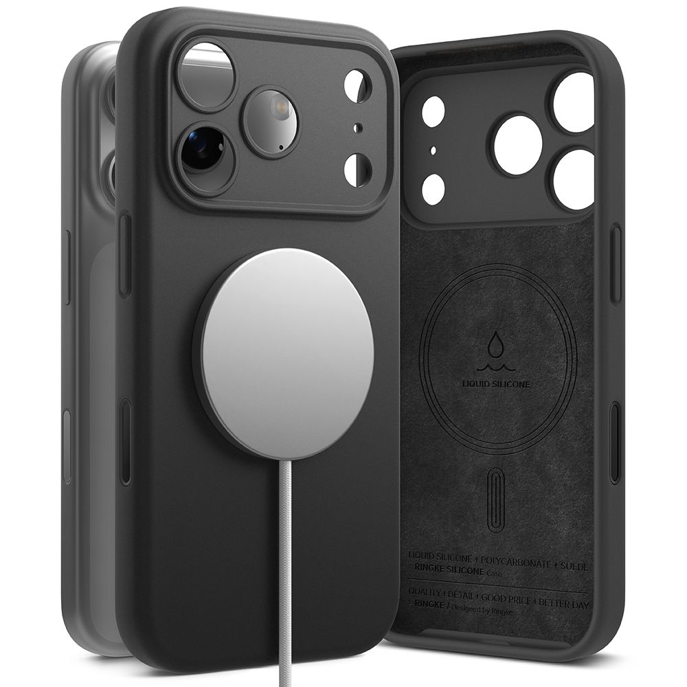 Ringke Siliconen MagSafe iPhone 17 Pro Max hoesje zwart
