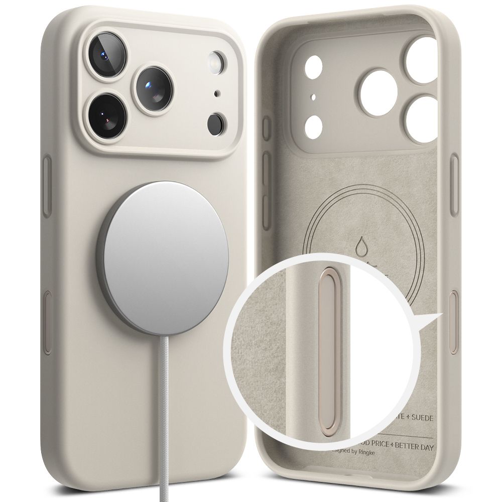 Ringke Siliconen MagSafe iPhone 17 Pro Max hoesje grijs