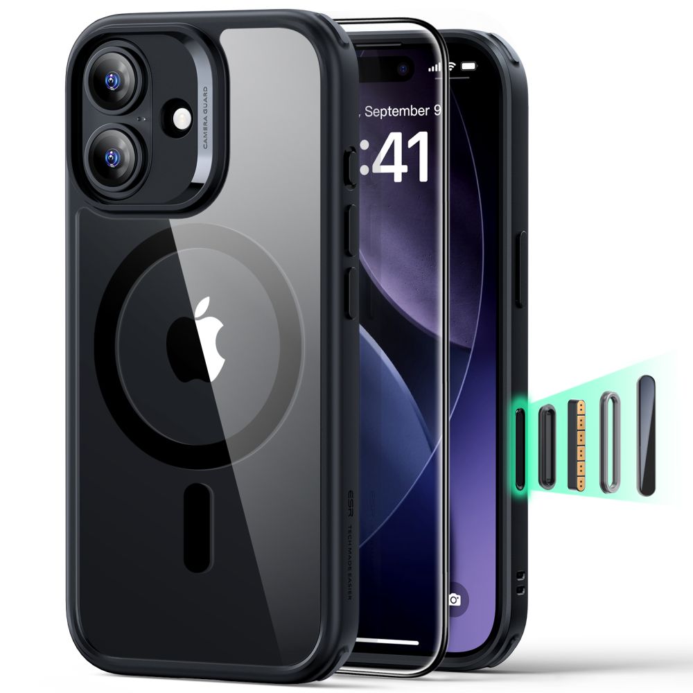 ESR Classic Hybrid MagSafe iPhone 17 hoesje + screenprotector zwart