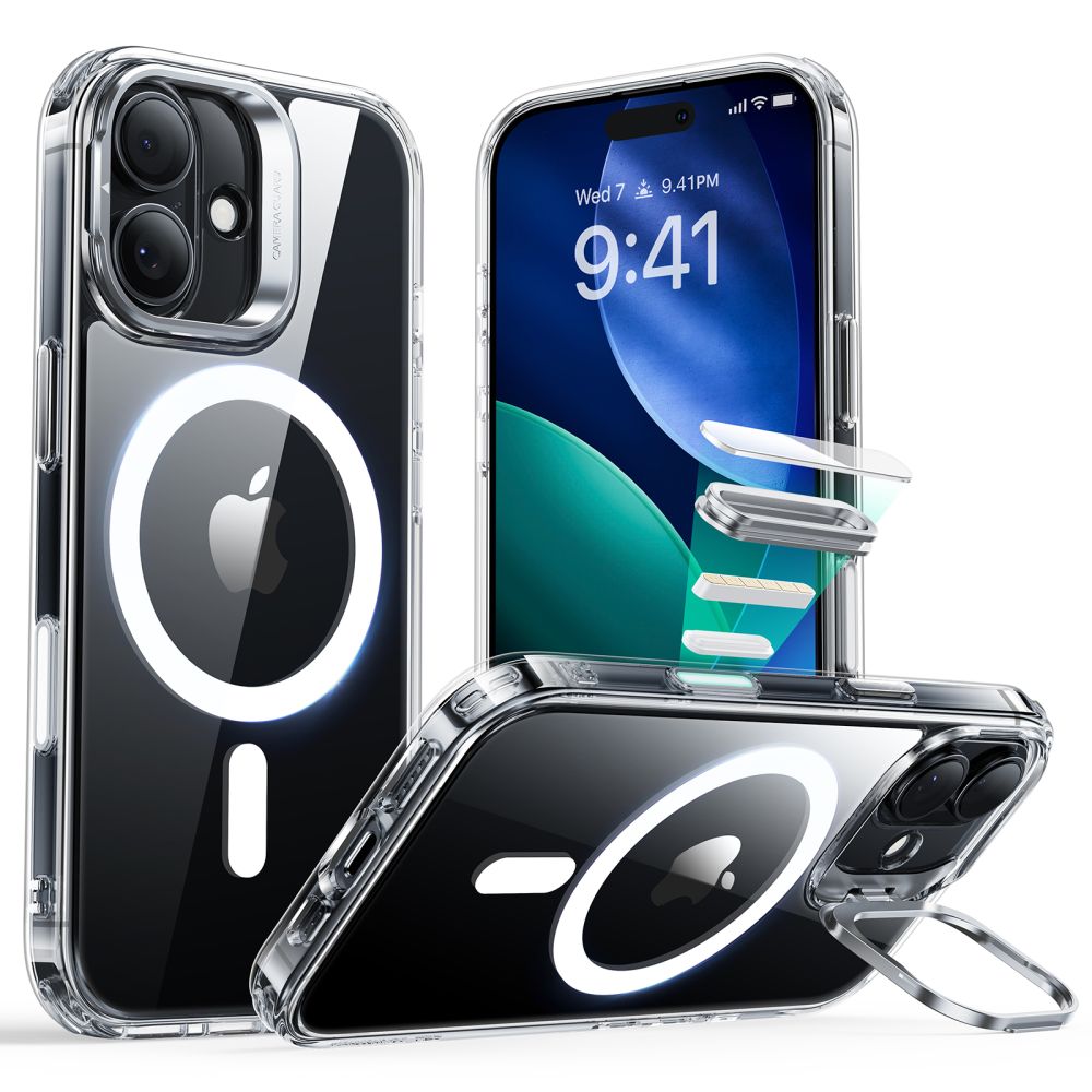 ESR Classic Hybrid Stand CC iPhone 17 hoesje doorzichtig